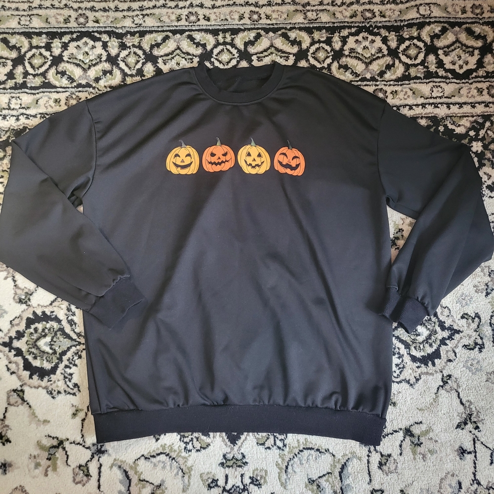Black Halloween Pumpkin Sweater